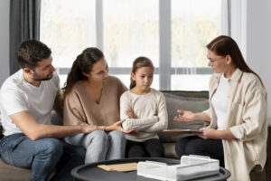 Christian family counseling session in Frisco, Texas, helping parents and children strengthen relationships through faith-based guidance